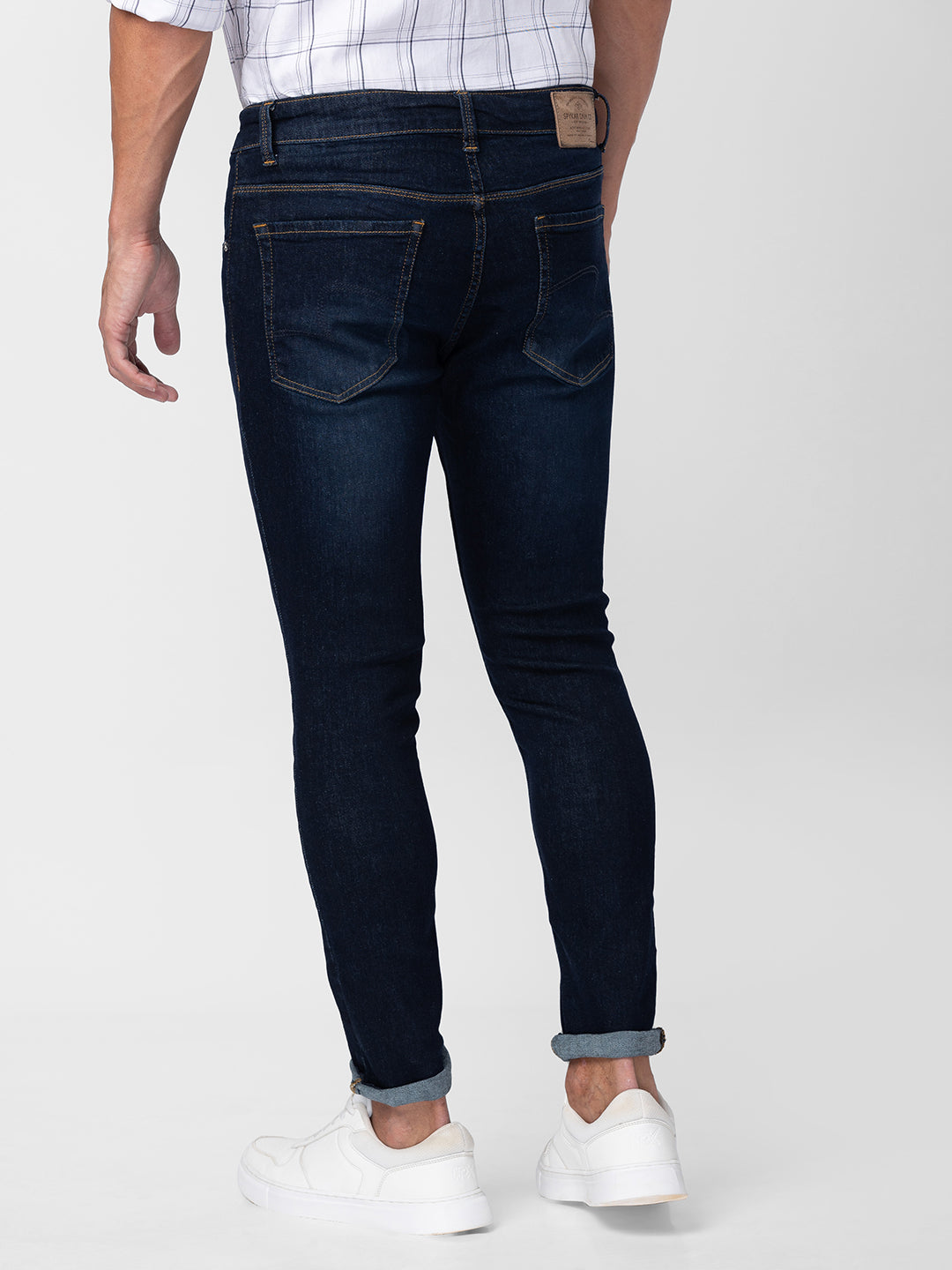 Spykar Men Dark Blue Cotton Slim Fit Tapered Length Jeans (Kano)