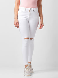 Spykar Women White Lycra Super Skinny Fit Ankle Length Jeans (Alexa)
