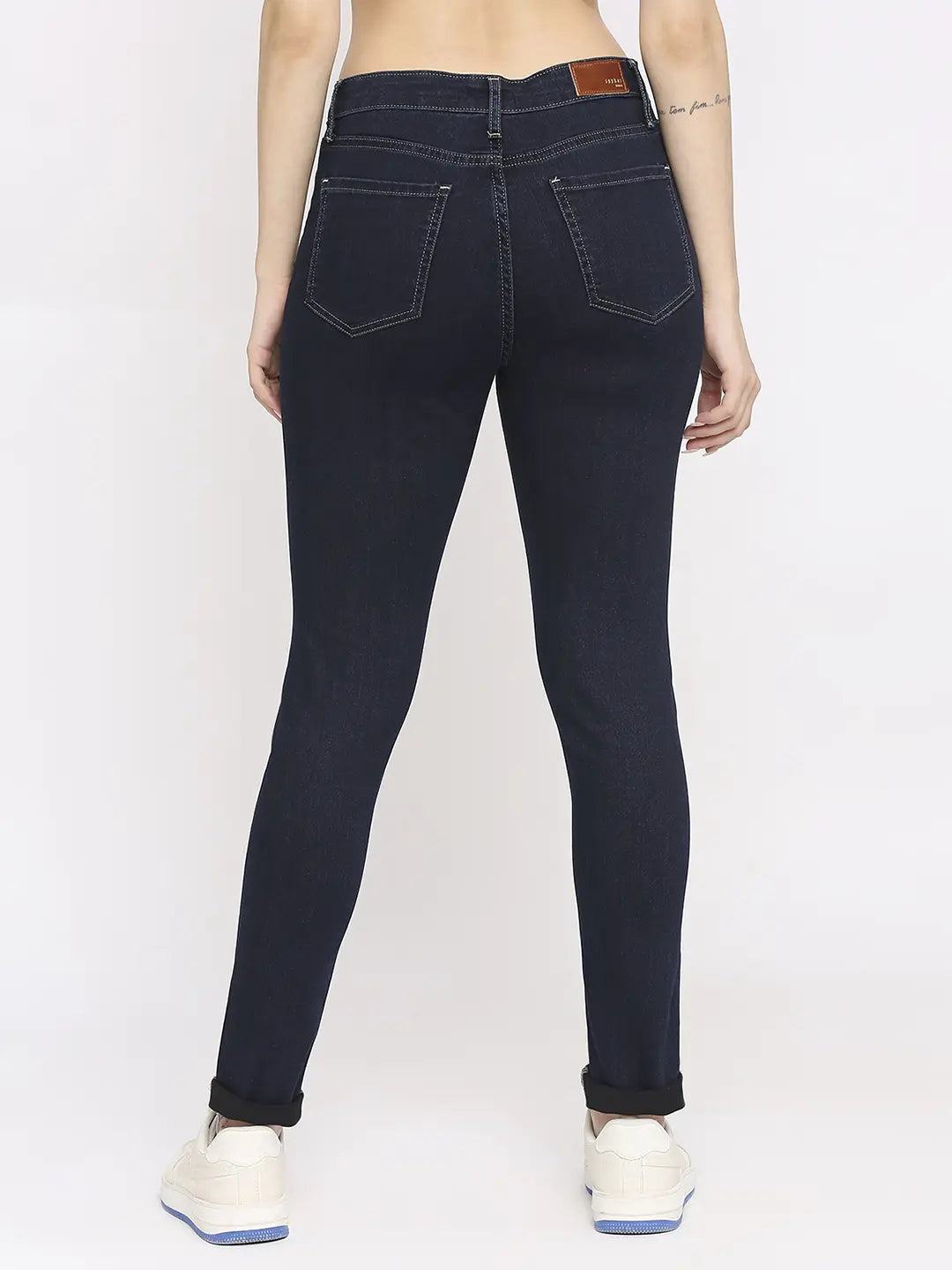 Spykar Women Raw Blue Lycra Skinny Fit - Clean Look Mid Rise Jeans-(Adora)