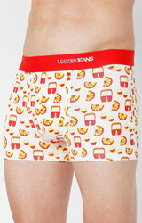 Underjeans By Spykar Men Premium Red Cotton Blend Printed Trunk