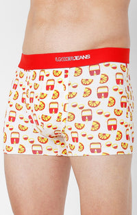 Underjeans By Spykar Men Premium Red Cotton Blend Printed Trunk