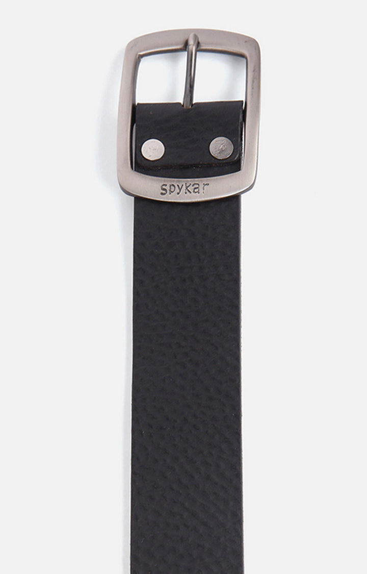 Spykar Black Genuine Leather Belt