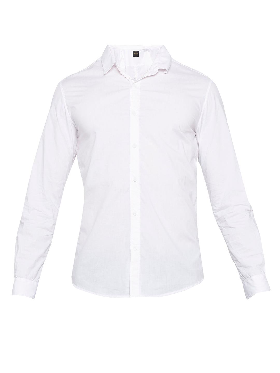 Spykar Slim Fit Men White Solid Casual Shirt