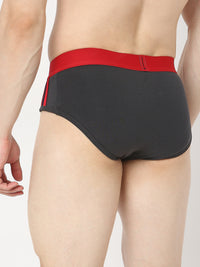 Underjeans by Spykar Men Premium Pack of 2 Navy-Grey Brief