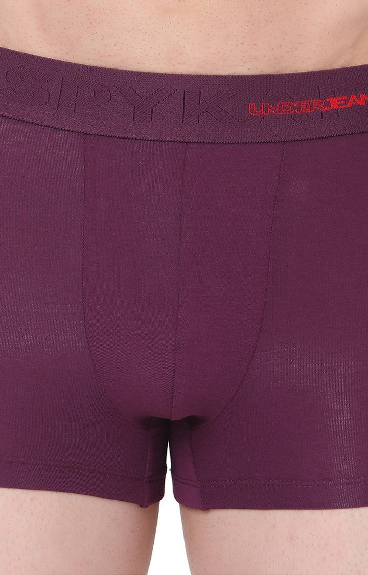 Underjeans By Spykar Men Purple Solid Trunks