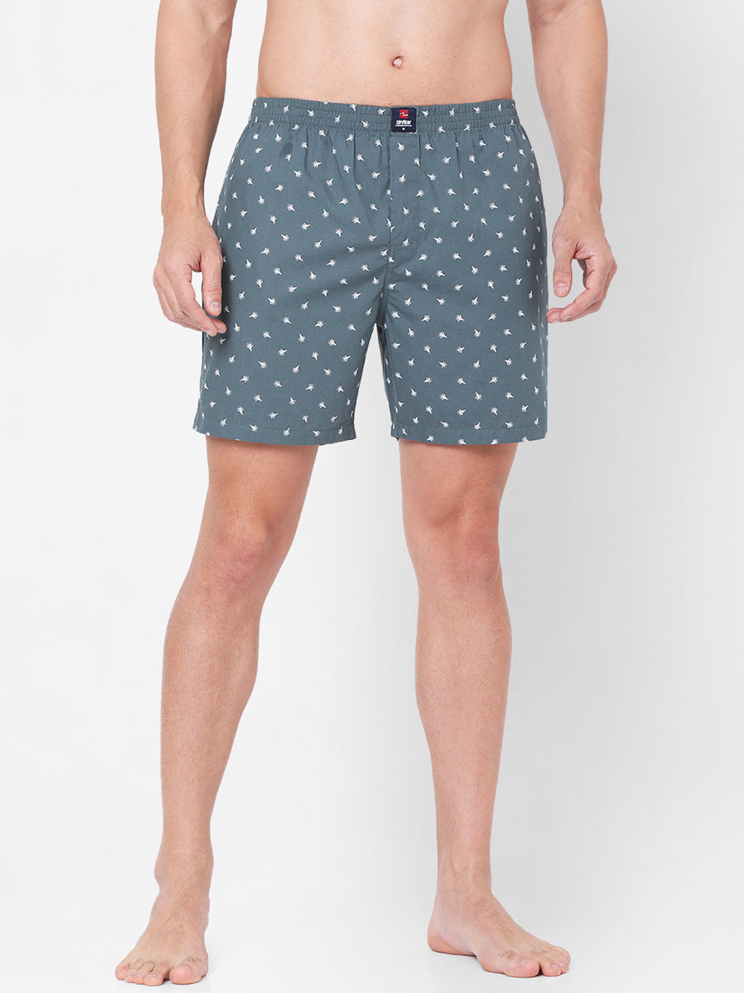 Men Premium Grey Cotton Boxers- Underjeans By Spykar