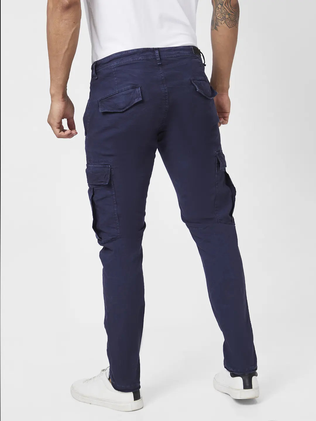 Buy online Navy Blue Cotton Cargos Casual Trousers from Bottom Wear for Men  by Ivoc for ₹979 at 59% off | 2024 Limeroad.com