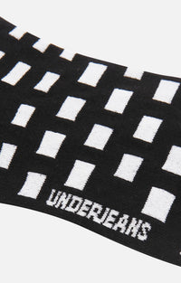 Men Premium Black White Ankle Length (Non Terry) Single Pair Of Socks- Underjeans By Spykar