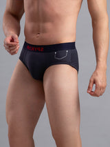 Underjeans By Spykar Men Premium Cotton Blend Grey Brief
