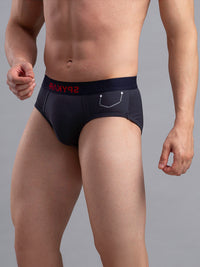 Underjeans By Spykar Men Premium Cotton Blend Grey Brief