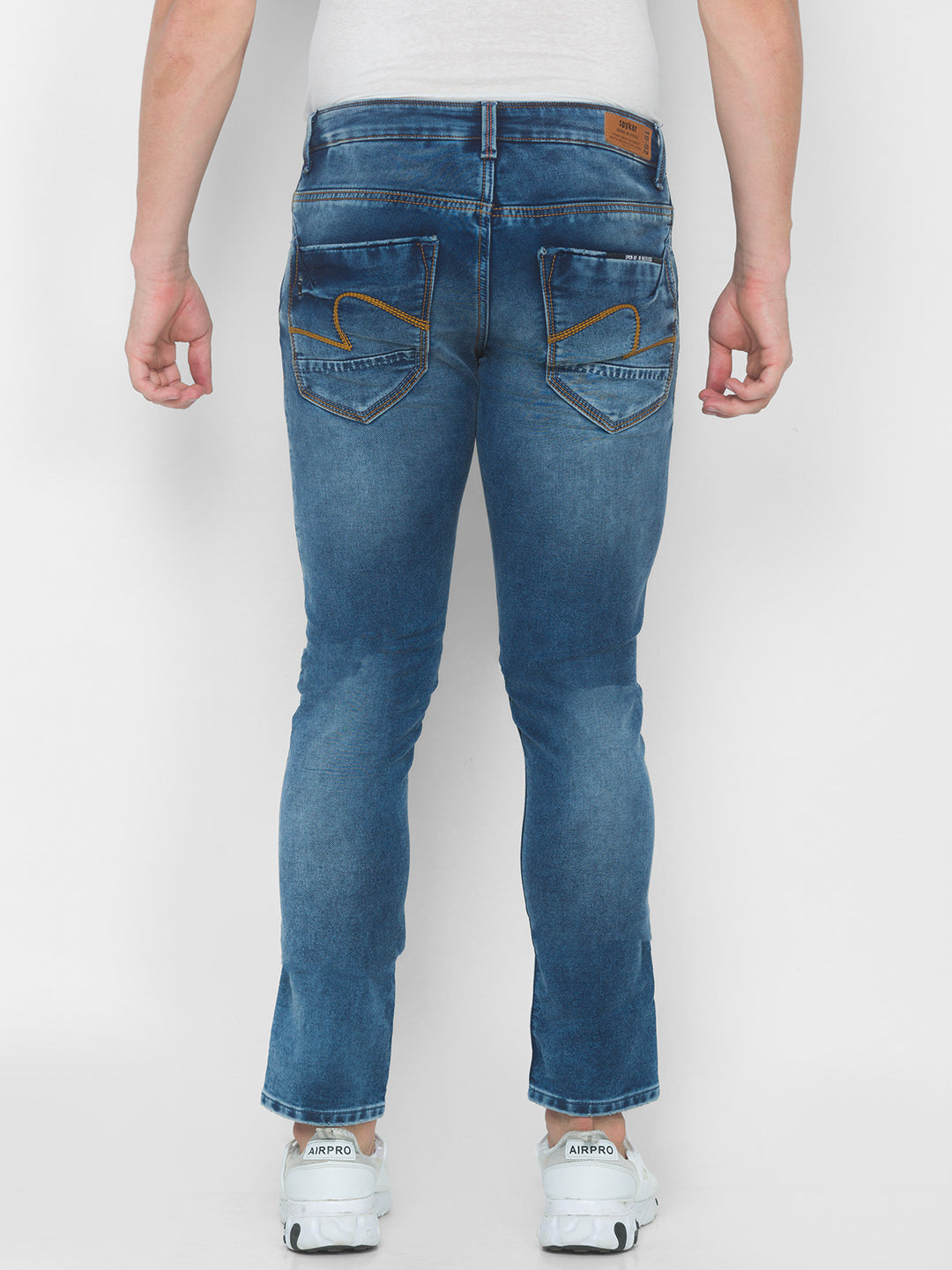 Spykar Men Mid Blue Solid Skinny Low-Rise Jeans (Skinny)