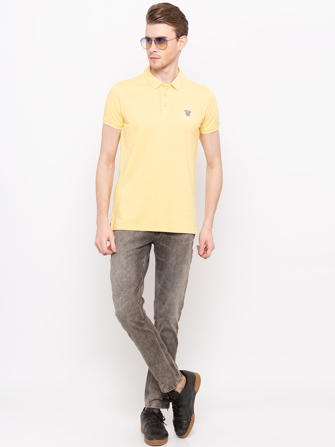 Spykar Men Yellow Cotton T-Shirt