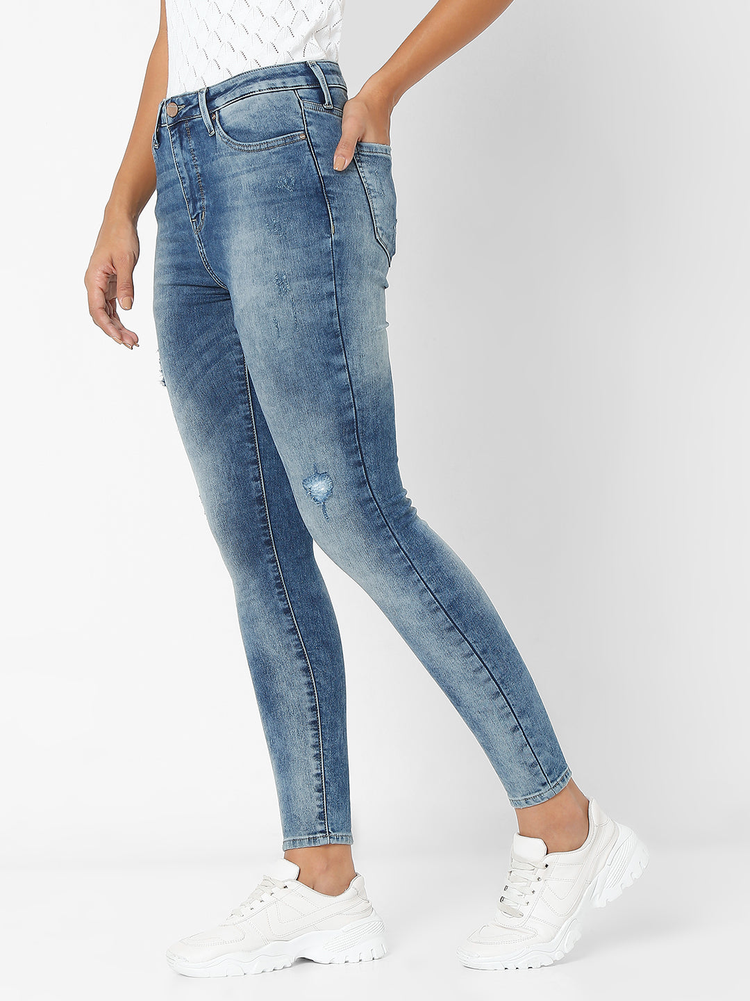 Spykar Blue Super Skinny Jeans For Women