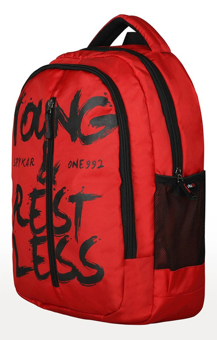 Spykar Red Printed Backpack