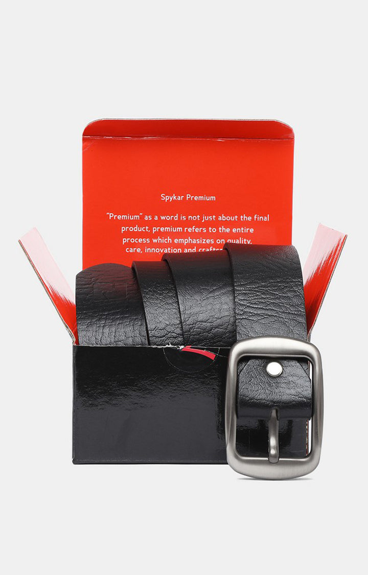 Spykar Men Leather Black Belt