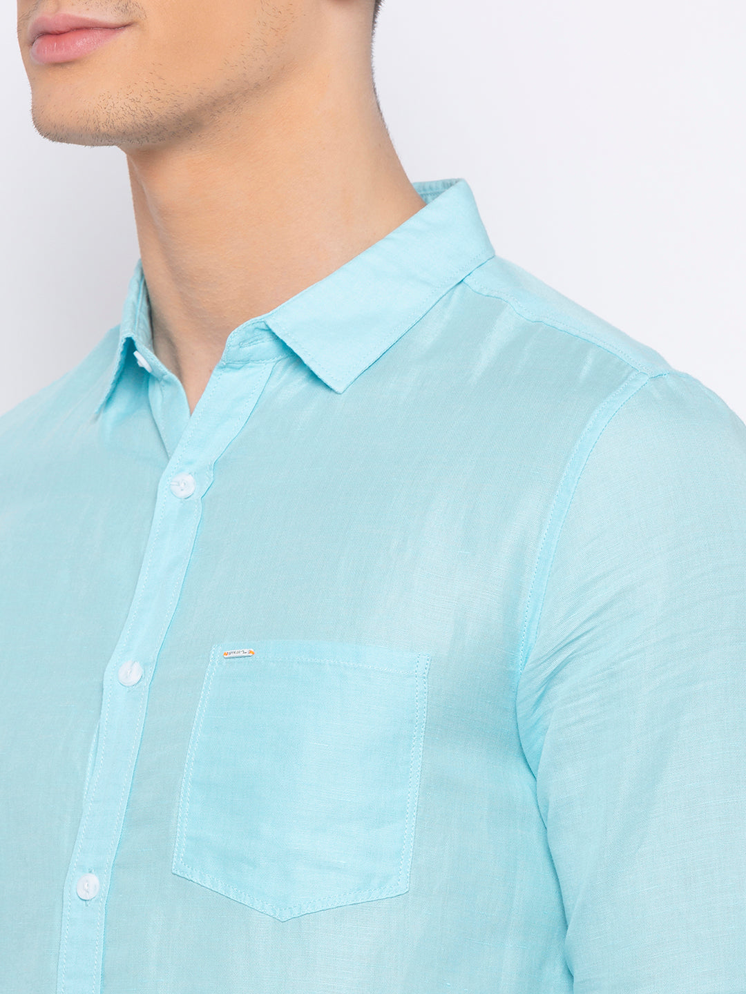 Spykar Men Aqua Cotton Slim Fit Shirt