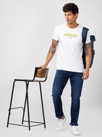 Spykar Men Dark Blue Cotton Regular Fit Narrow Length Jeans (Rover)