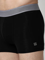 Underjeans By Spykar Men Premium Navy Black & Grey Cotton Blend Regular Fit Trunk - Pack Of 2