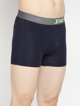 Men Premium Yellow & Navy Blue Cotton Blend Trunk - Pack Of 2- Underjeans By Spykar