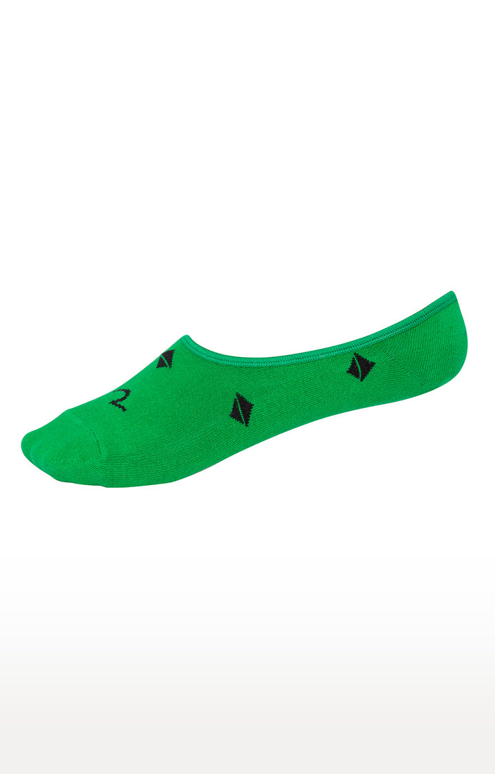 Spykar Green and Blue Printed Ped Socks - Pack Of 2