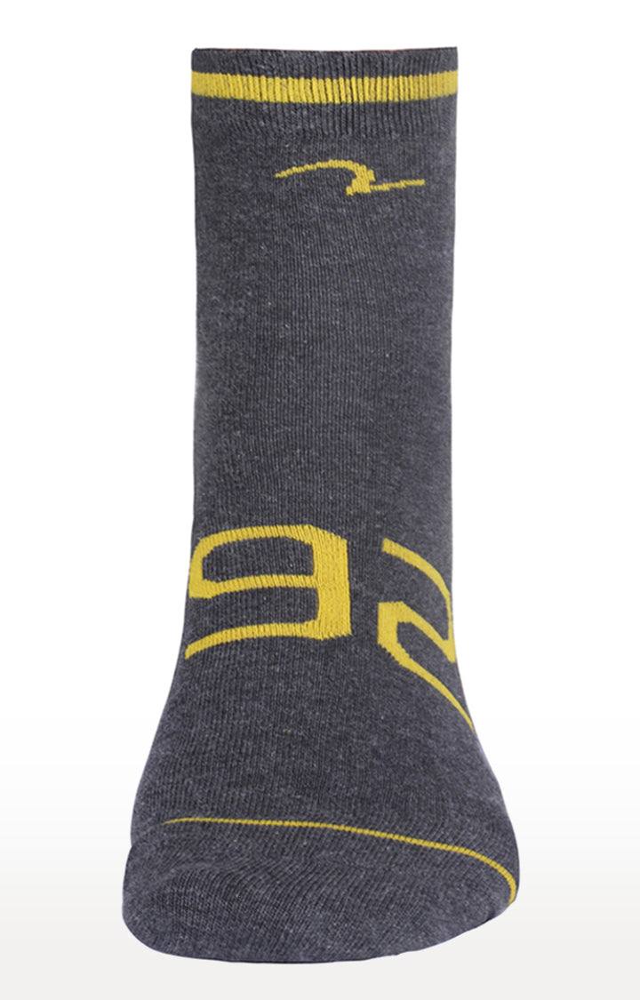 Spykar Black & Grey Cotton Ankle Length Socks - Pack Of 2