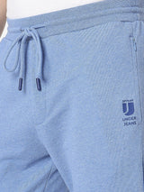 Underjeans by Spykar Men Premium Cotton Blue Melange Pyjama