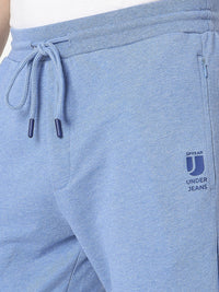 Underjeans by Spykar Men Premium Cotton Blue Melange Pyjama