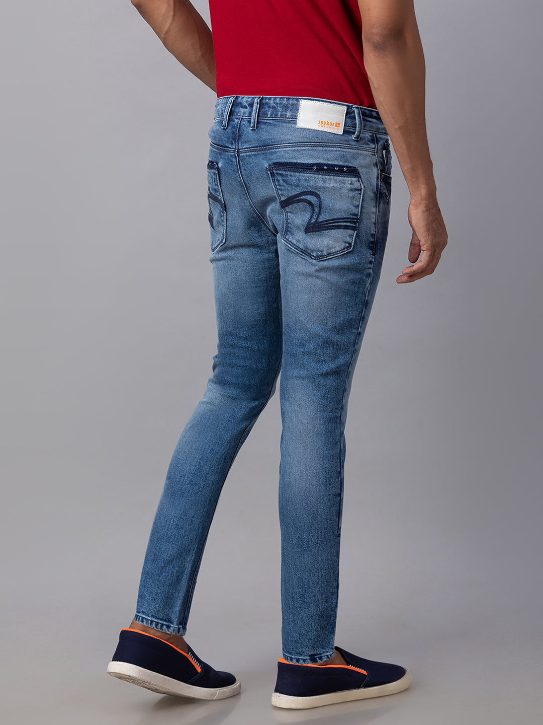 Spykar Men Blue Cotton Slim Fit Tapered Length Jeans (Kano)