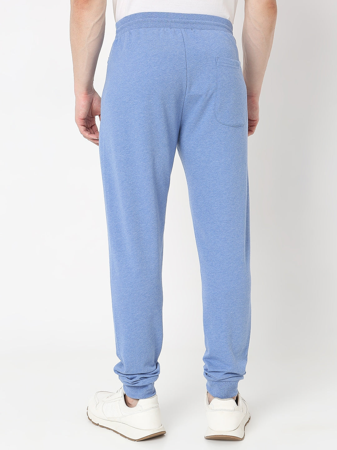 Underjeans by Spykar Men Premium Cotton Blue Melange Pyjama