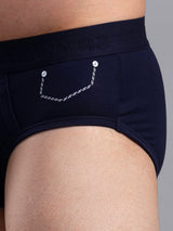 Underjeans By Spykar Men Premium Cotton Blend Navy Brief
