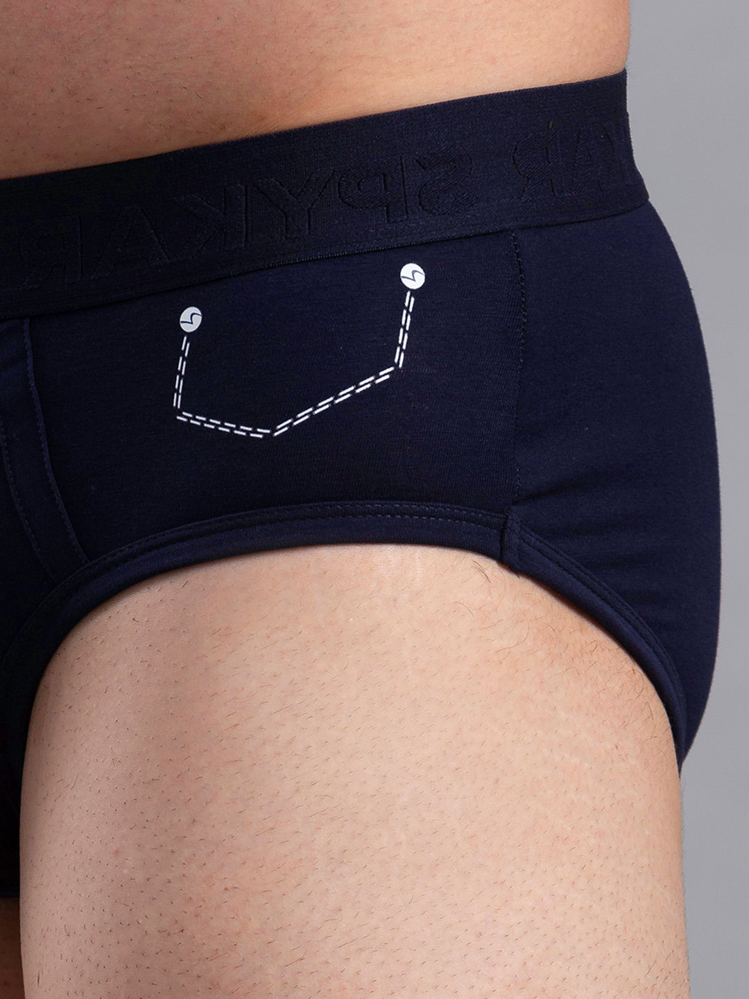 Underjeans By Spykar Men Premium Cotton Blend Navy Brief