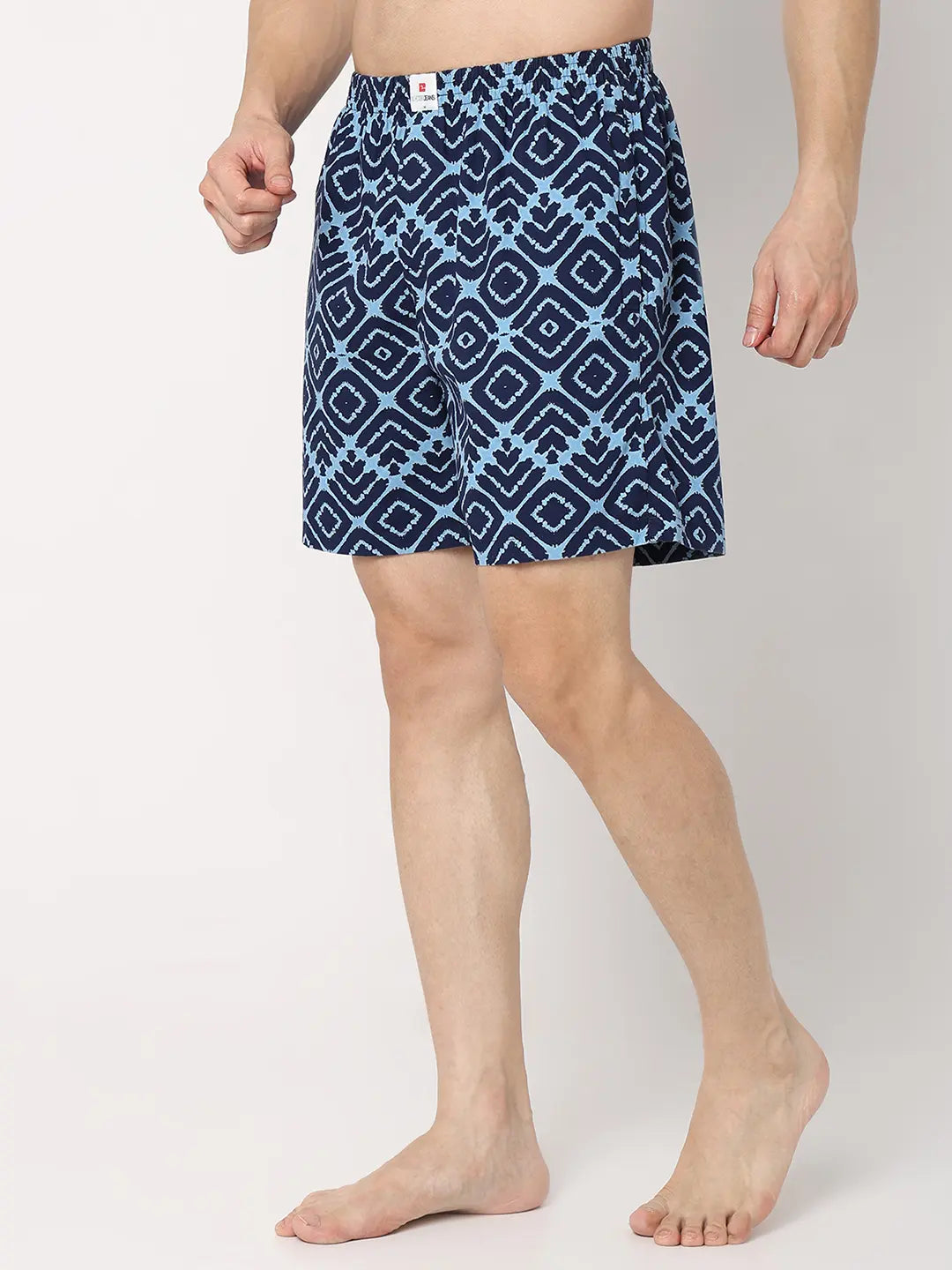 Underjeans By Spykar Men Premium Blue Cotton Blend Regular Fit Boxer Shorts
