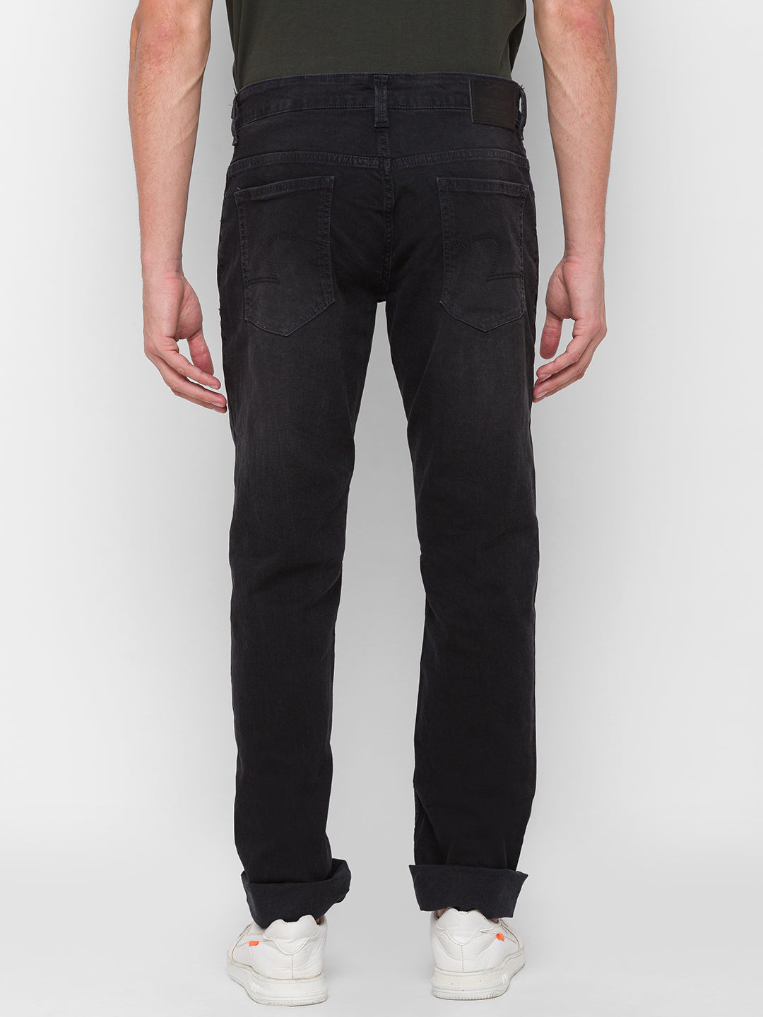 Spykar Men Black Cotton Comfort Fit Straight Fit Jeans (Ricardo)