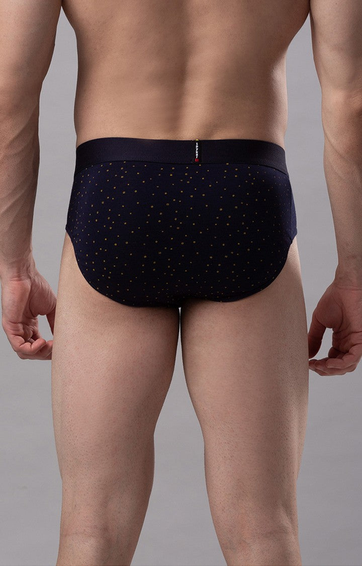 Navy Blue Cotton Brief For Men Premium- Underjeans By Spykar