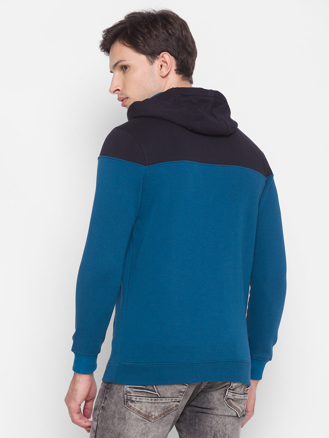 Spykar Blue Cotton Sweatshirt For Men