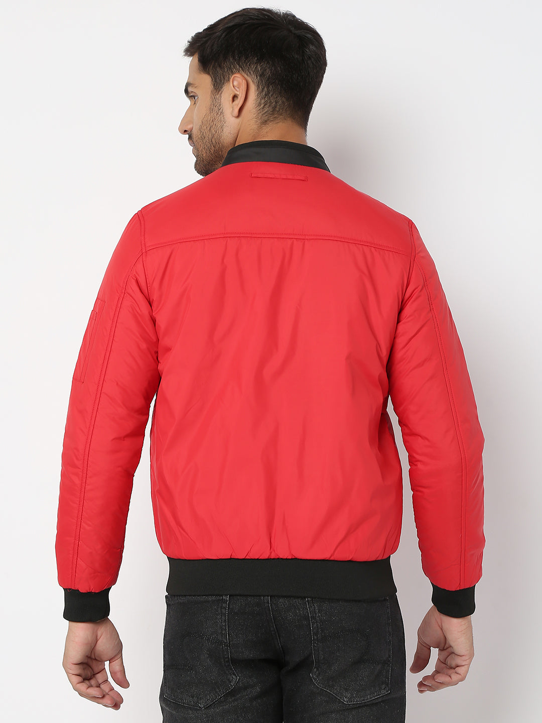 Spykar Men Red Nylon Regular Fit Jacket