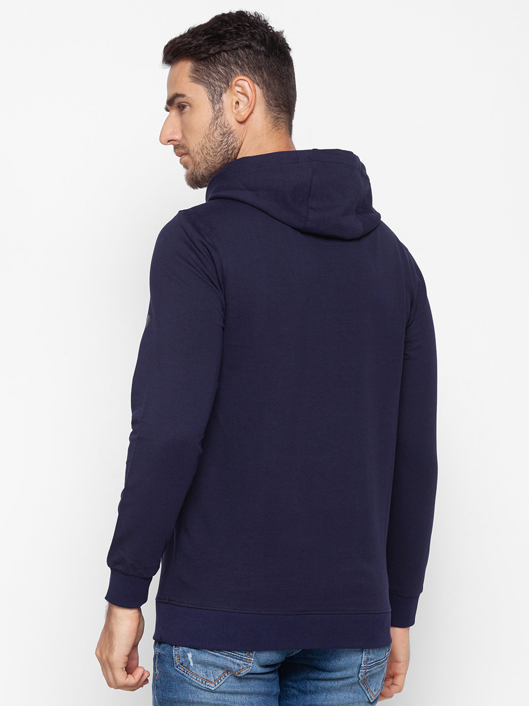 Spykar Blue Cotton Sweatshirt For Men