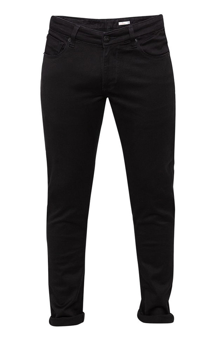 Spykar Men Black Cotton Super Slim Fit Tapered Length Jeans (Super Skinny)