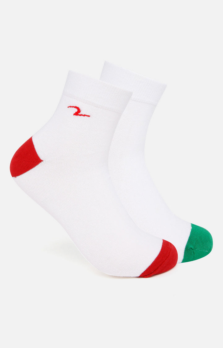 Spykar Green and Red Cotton Ankle Length Socks - Pack Of 2