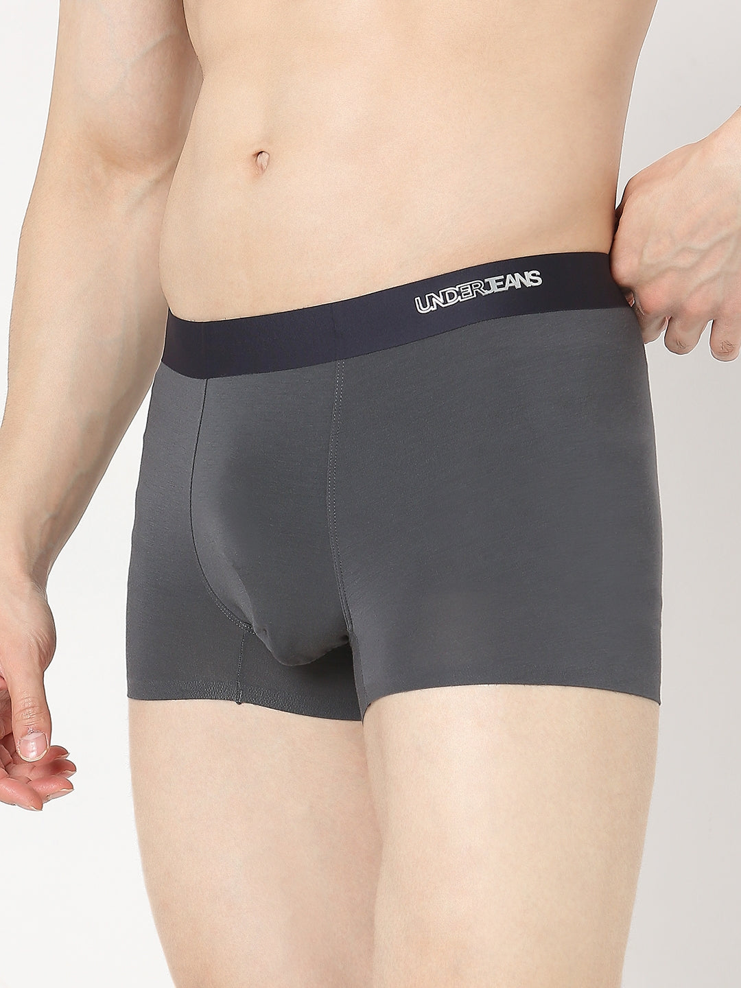 Underjeans by Spykar Men Super Premium Bonded Elastic Dark Grey Trunk