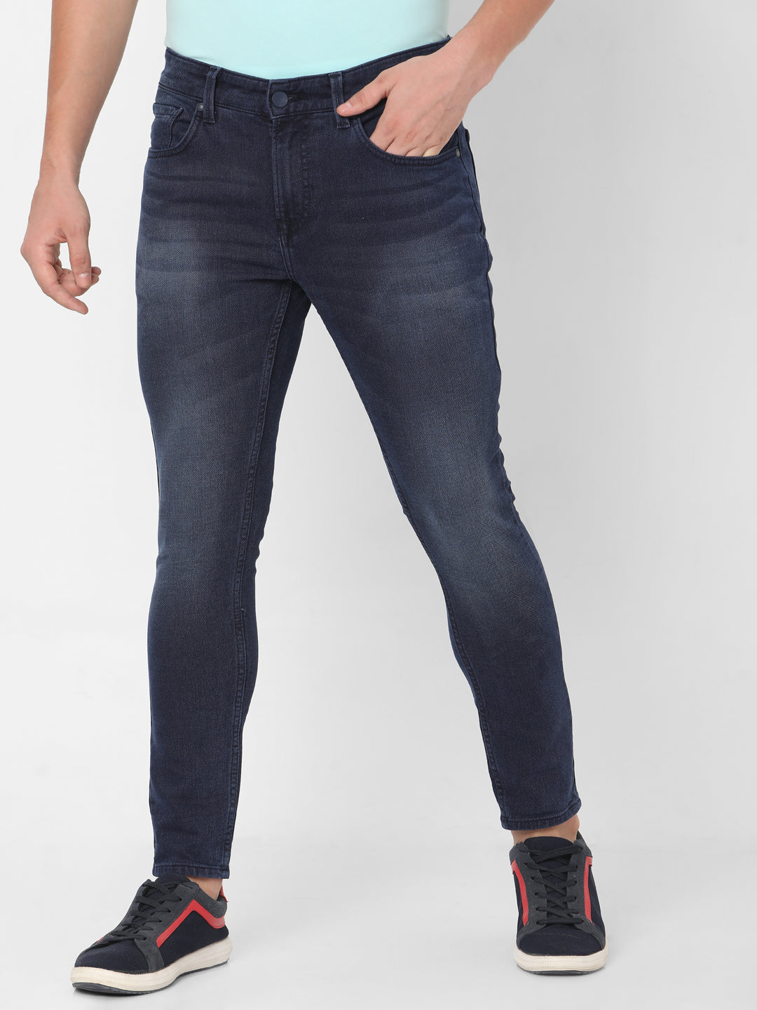 Spykar Men Blue Cotton Slim Fit Tapered Length Jeans (Kano)