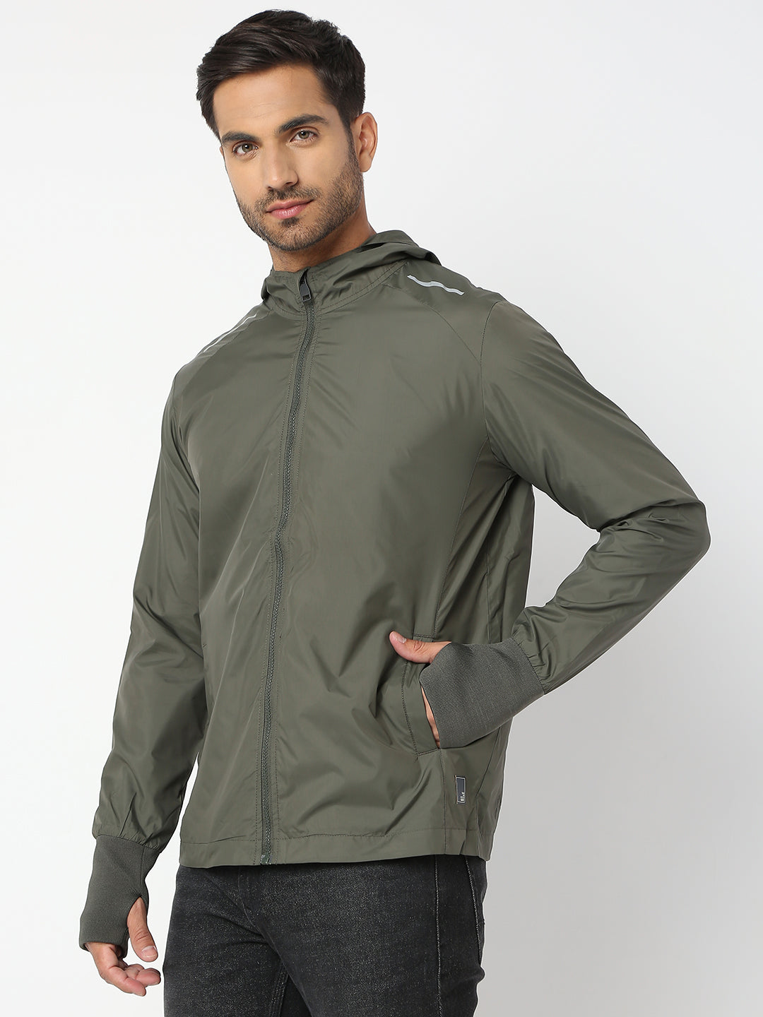 Spykar Men Dark Green Nylon Regular Fit Jacket