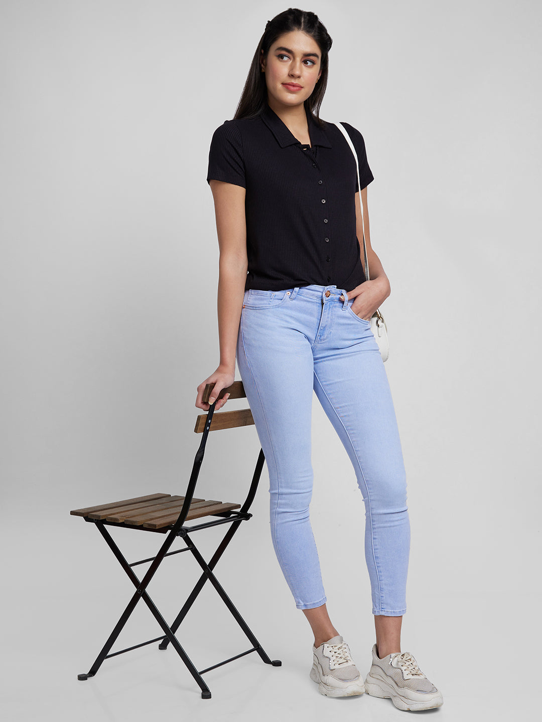 Spykar Women Light Blue Cotton Stretch Slim Fit Regular Length Jeans (Alicia)