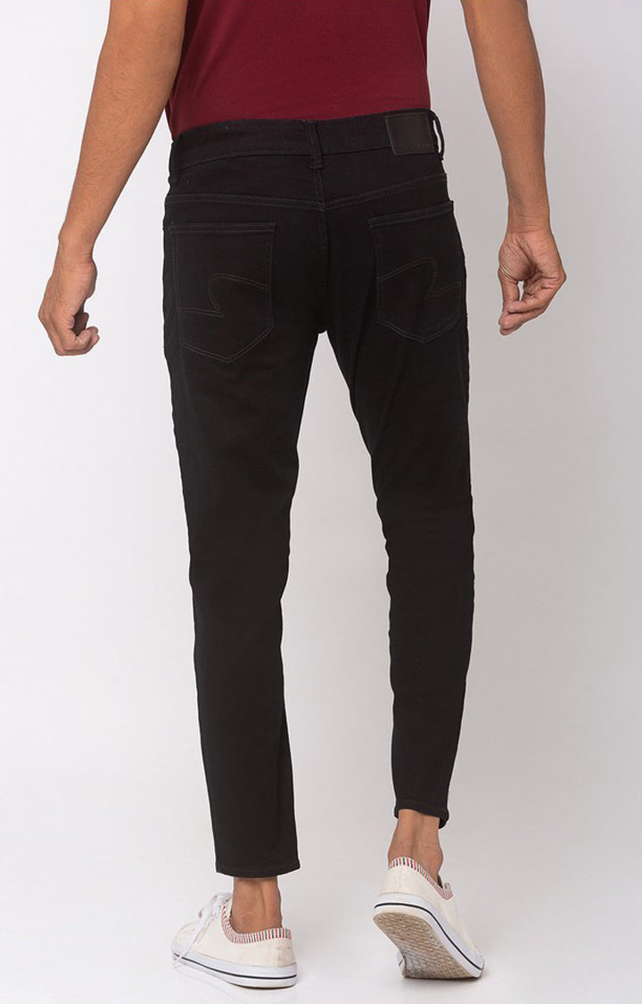 Spykar Black Cotton Stretch Slim Fit Tapered Length Jeans (Kano)