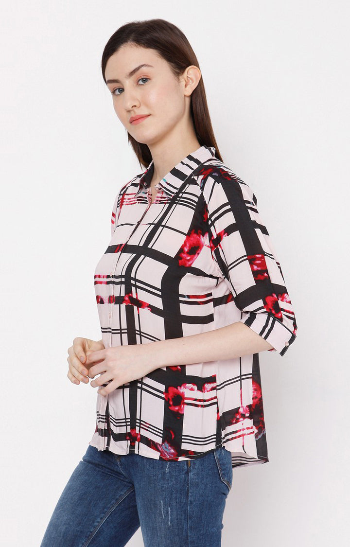 Spykar Women Slim Fit Cotton Printed Shirt