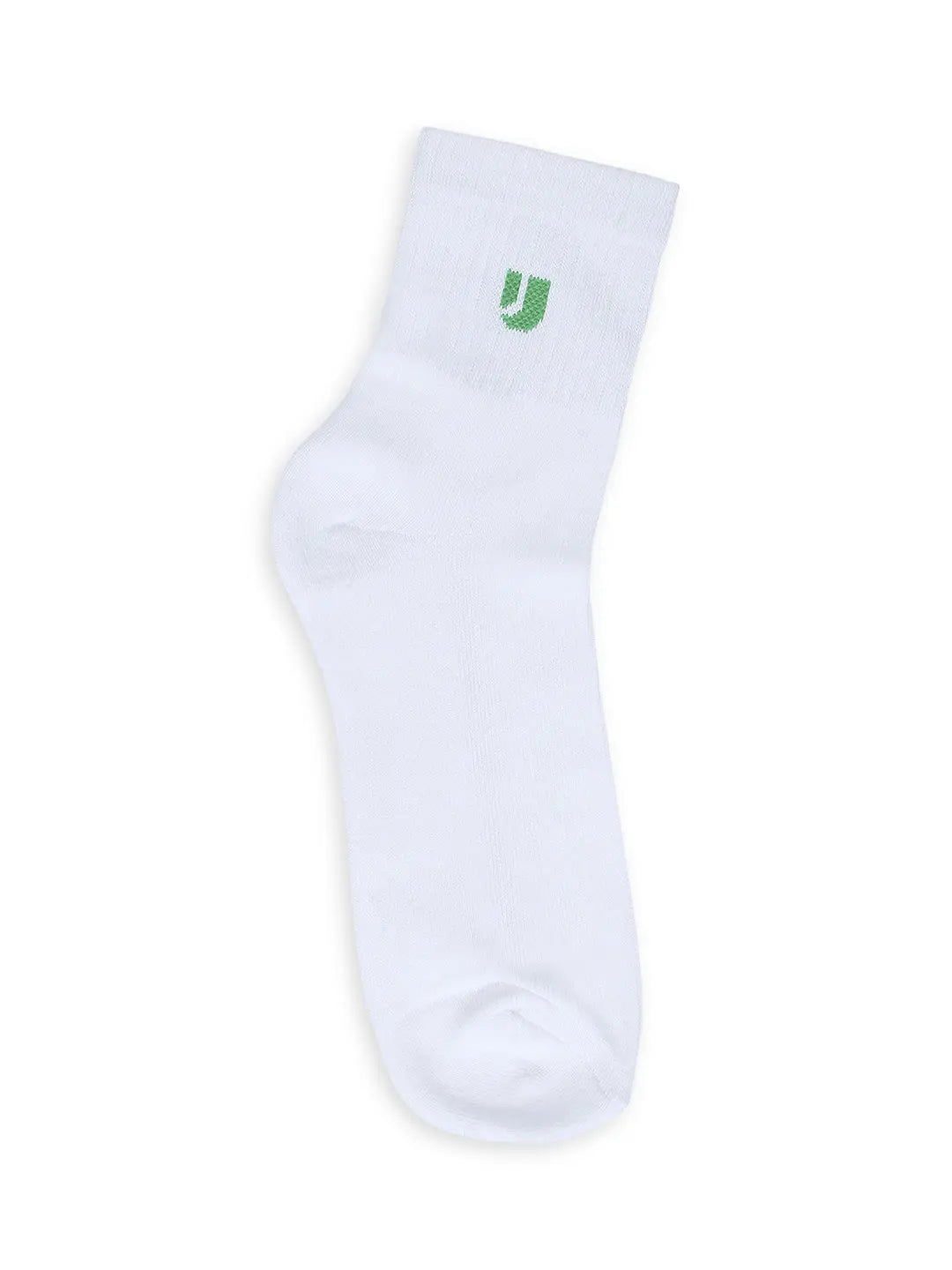 Men White & Anthra Melange Cotton Blend Ankle Length Socks - Pack Of 2 - Underjeans by Spykar