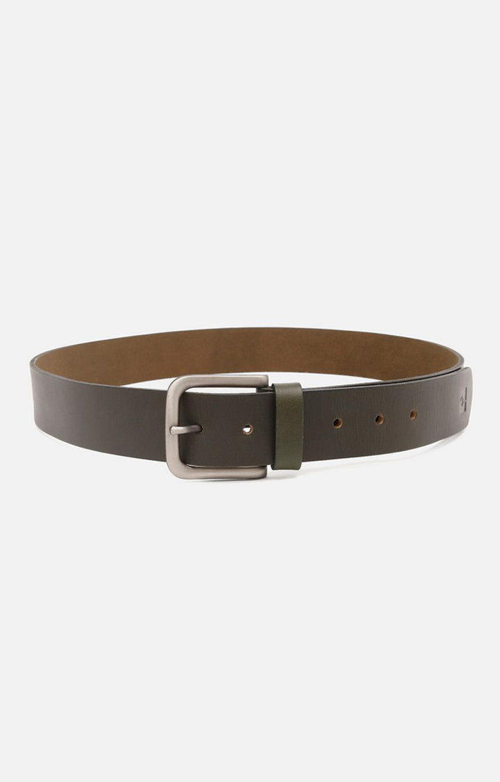 Spykar Men Olive Genuine Leather Belt