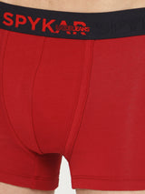 Men Premium Maroon Cotton Blend Trunk- Underjeans By Spykar
