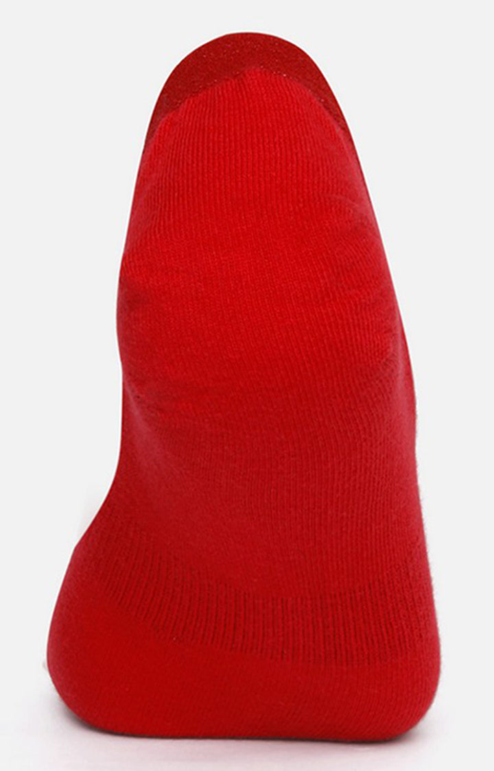 Men Premium Red No Show Single Pair of Socks- UnderJeans by Spykar