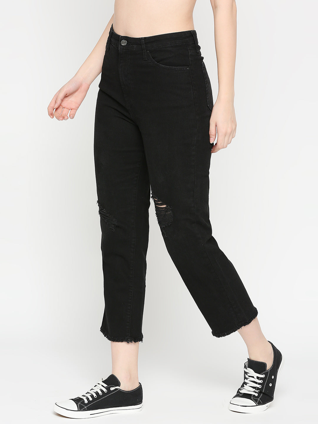 Spykar Women Black Spandex Skinny Fit Narrow Length Jeans (YNR)